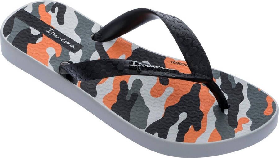 Ipanema Classic Kids teenslippers met printopdruk grijs zwart oranje