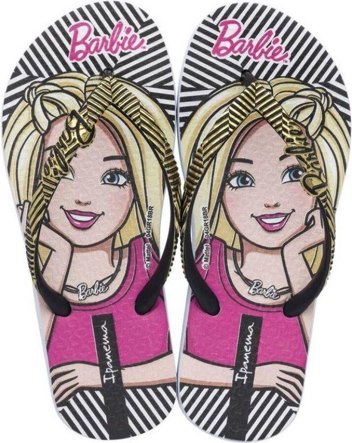 Ipanema Barbie Style Kids Slippers White Black