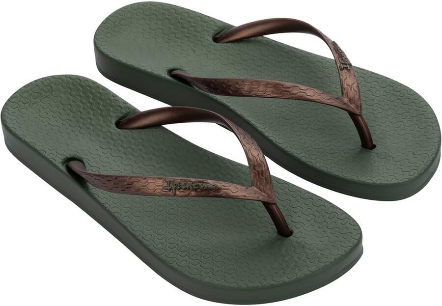 Ipanema Anatomic Tan Dames Slippers Green Bronze