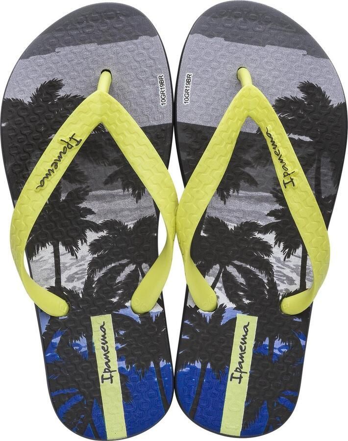 Ipanema Classic Kids slipper voor en dark grey yellow