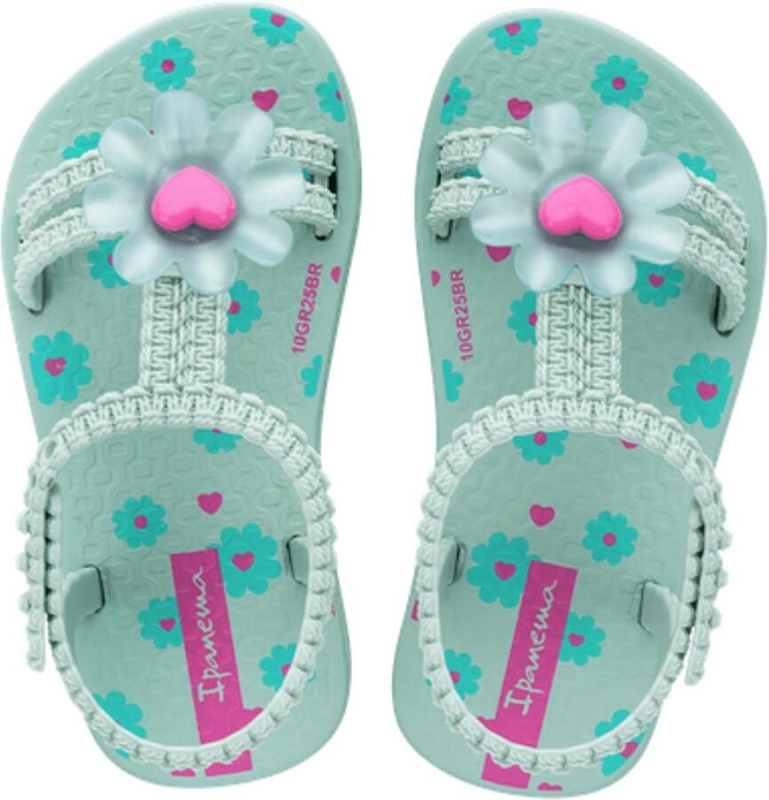 Ipanema Daisy Baby gebloemde sandalen mintgroen roze Meisjes Rubber Bloemen
