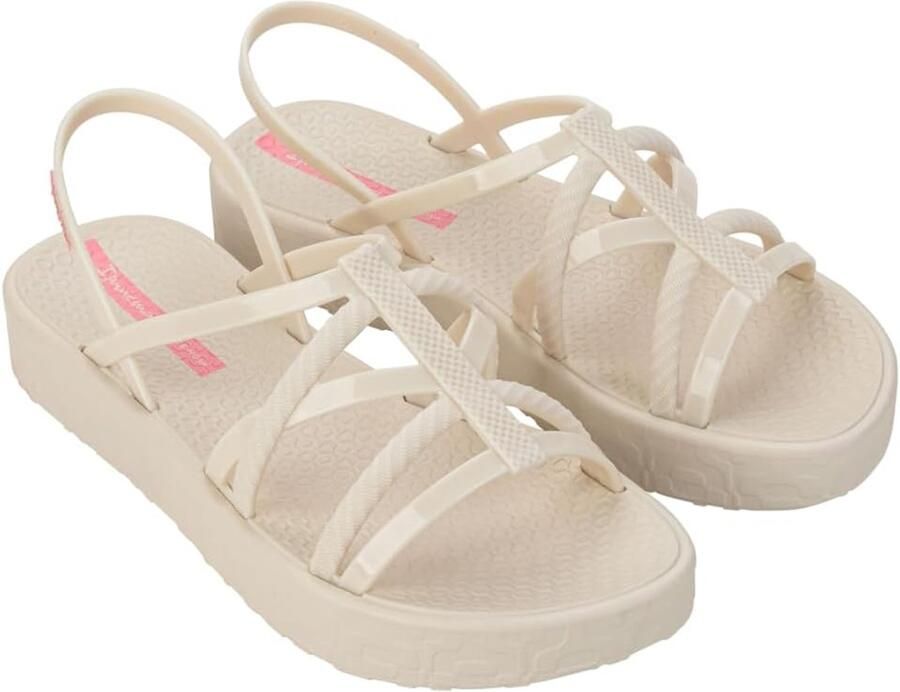Ipanema Dames Flatform Sandalen Beige Roze