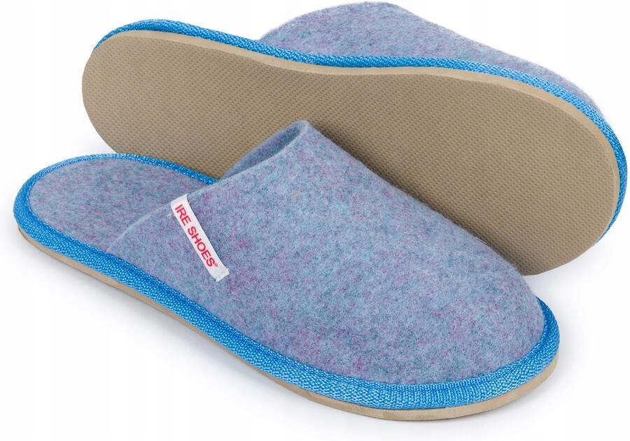 IRE SHOES Dames pantoffels IreShoes natuurlijke wolvilt blauw