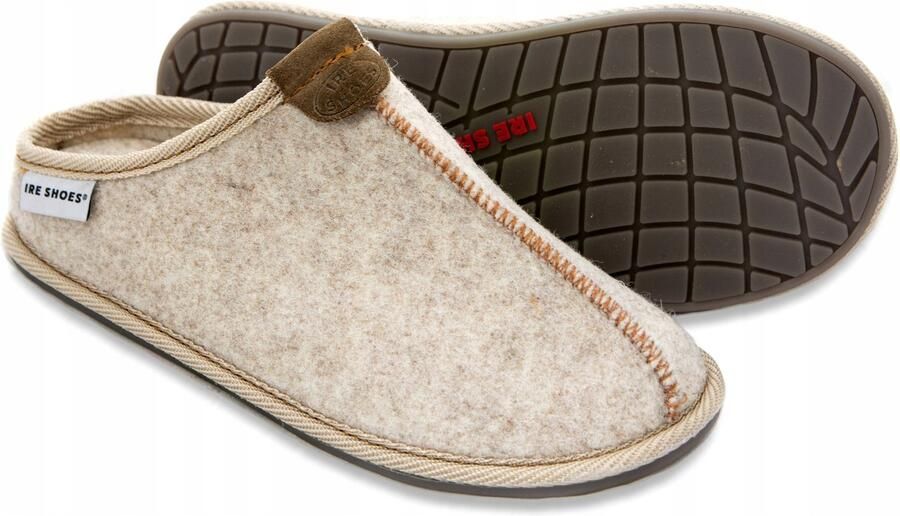 IRE SHOES Dames pantoffels Ireshows van natuurlijk vilt beige