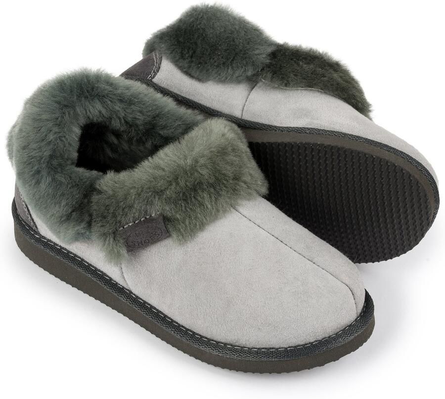 IRE SHOES Dames Pantoffels Wol & Leer Warm & Comfortabel