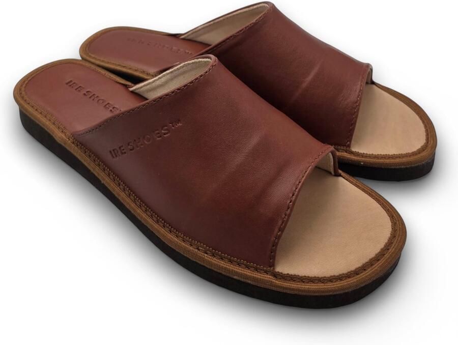 IRE SHOES Damespantoffels Leer Bruin Zacht & Comfortabel