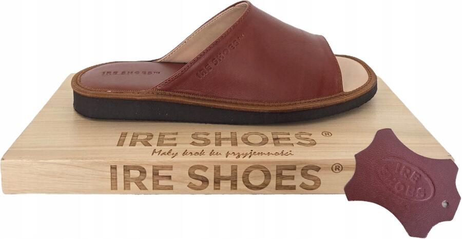 IRE SHOES Damespantoffels Leer Zacht Bruin Open Teen