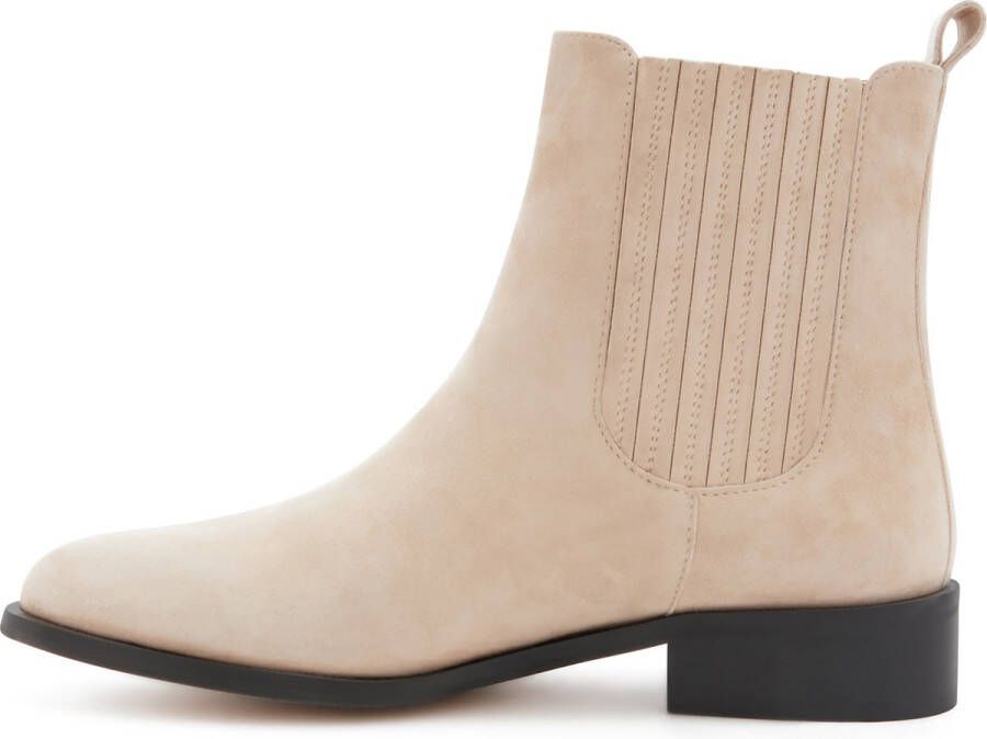 Isabel Bernard Dames Chelsea Boots Leer;Suède Beige