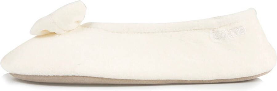 Isotoner Dames Ballerina Pantoffel Ivoire
