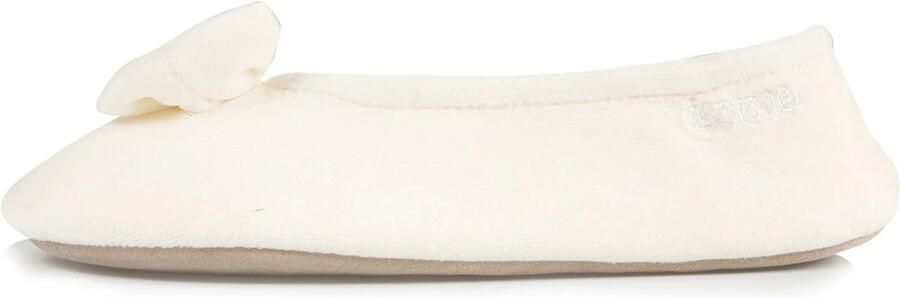 Isotoner Dames Ballerina Pantoffel Ivoire Beige