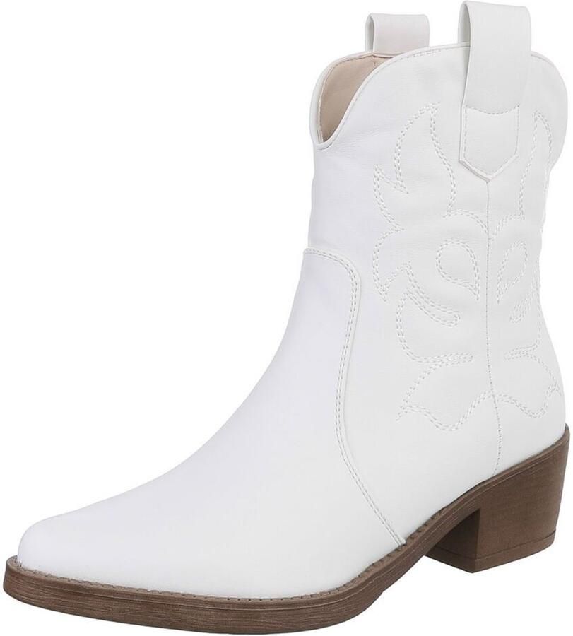 Italy Design Cowboylaars Blokhak en stikseldetails Dames