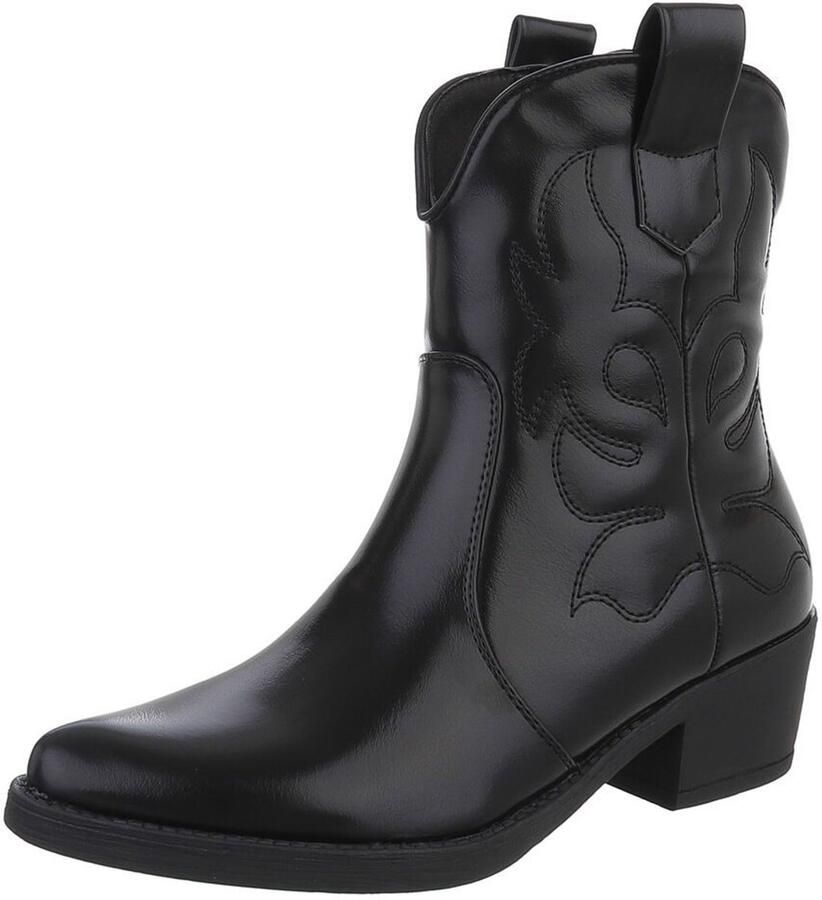 Italy Design Cowboylaars Blokhak en stikseldetails Dames