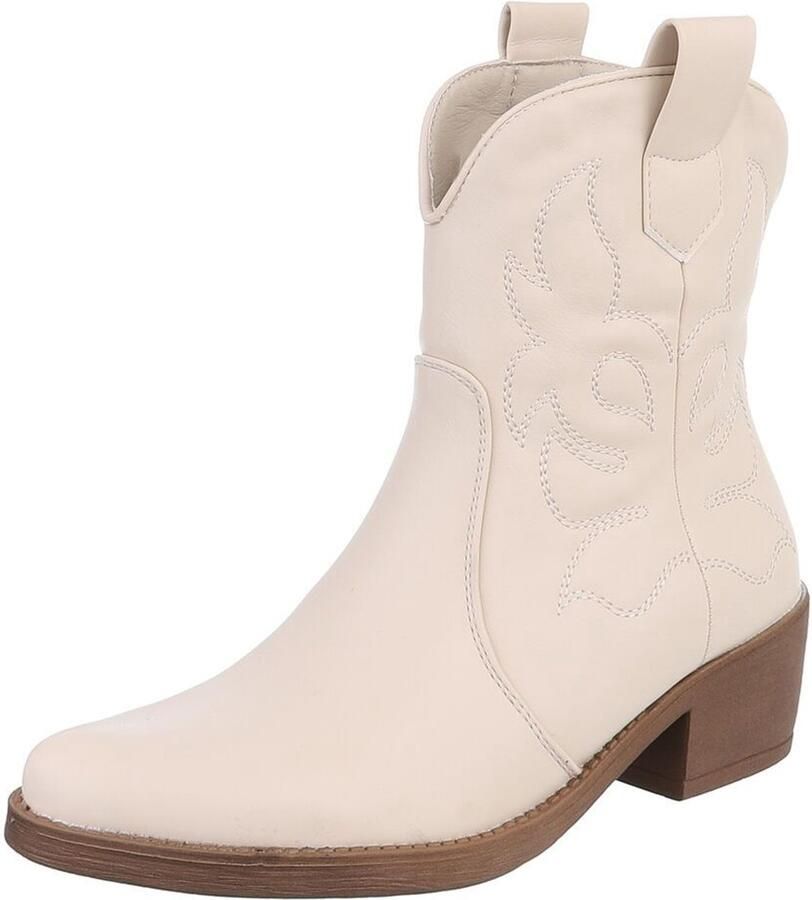 Italy Design Cowboylaars Blokhak en stikseldetails Dames