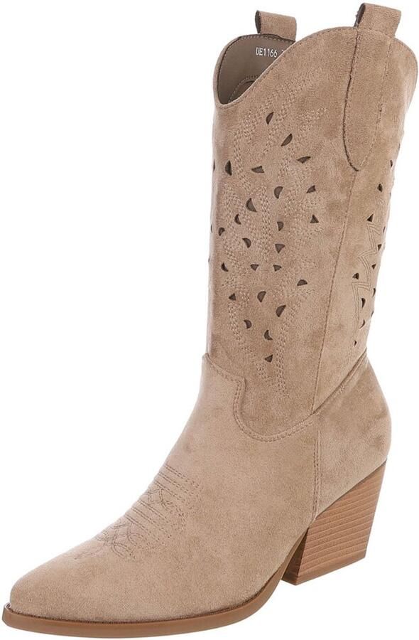 Italy Design Cowboylaars Hoge schacht en blokhak Dames
