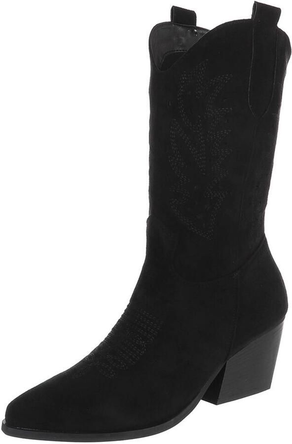 Italy Design Cowboylaars Hoge schacht en blokhak Dames