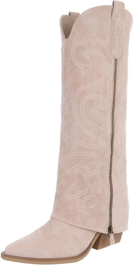 Italy Design Cowboylaarzen hoge schacht en rits dames