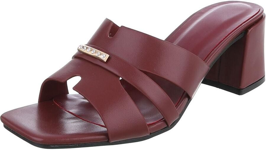 Italy Design Dames muiltjes met blokhak en sierdetail