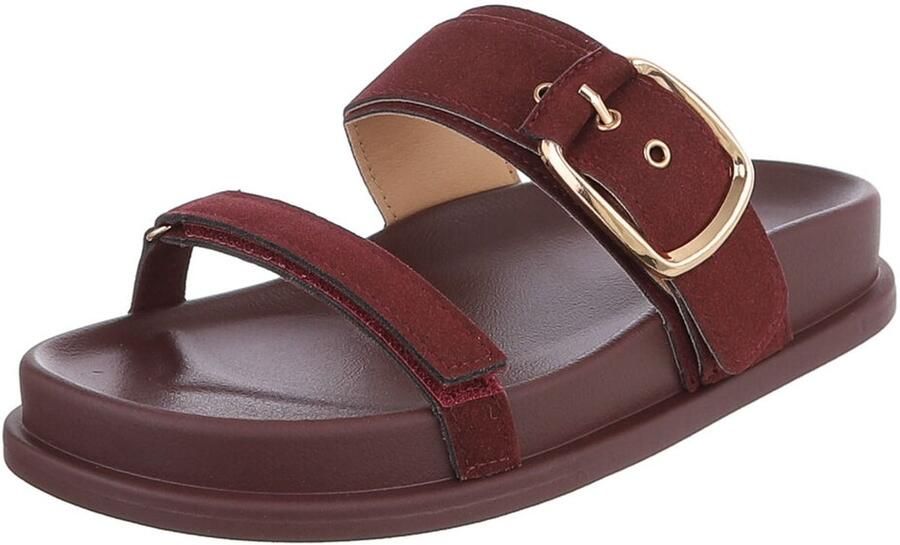 Italy Design Dames platform slipper met gesp en comfort
