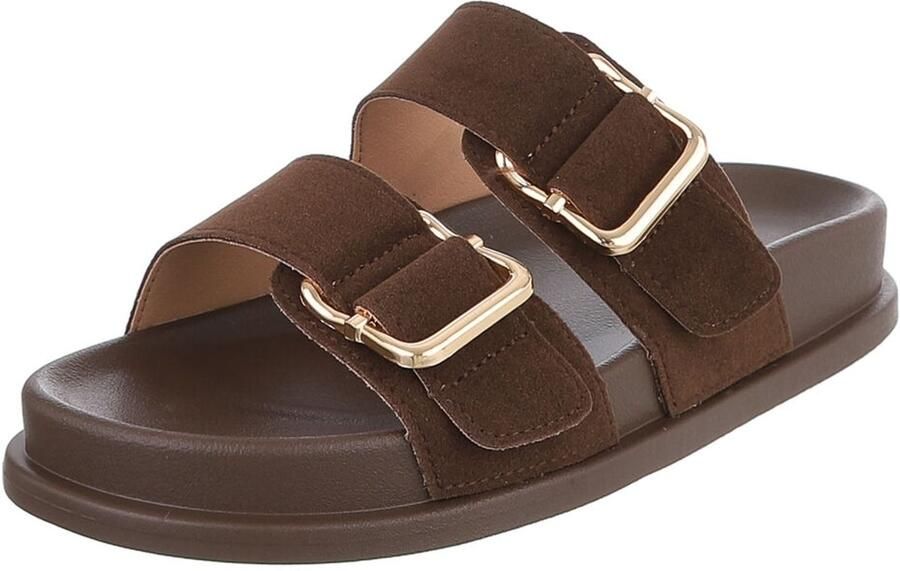 Italy Design Dames Slipper met Dubbele Band en Gesp