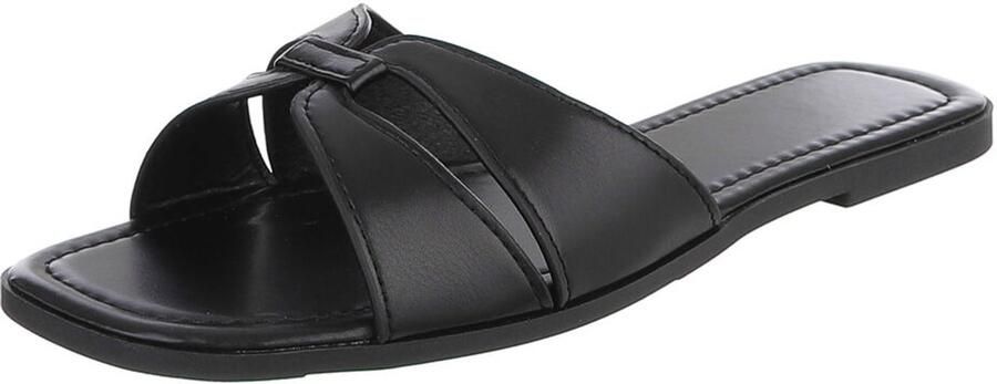 Italy Design Dames slipper met gekruiste band en platte zool