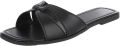 Italy Design Dames slipper met gekruiste band en platte zool - Zwart