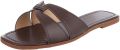 Italy Design Dames slipper met gekruiste band en platte zool - Bruin