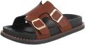 Italy Design Dames slipper met gespen en comfortzool - Bruin