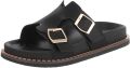Italy Design Dames slipper met gespen en comfortzool - Zwart
