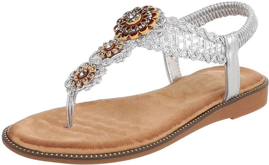 Italy Design Dames slipper met gespen en pareldetail