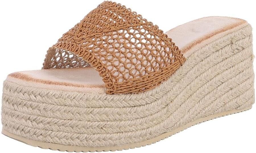 Italy Design Dames slipper met plateauzool casual zomer