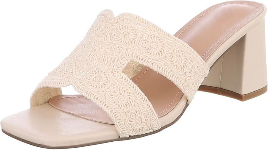 Italy Design Dames slippers blokhak instapmodel