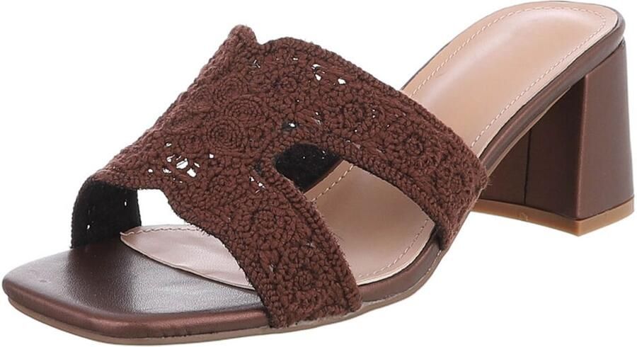Italy Design Dames slippers blokhak instapmodel