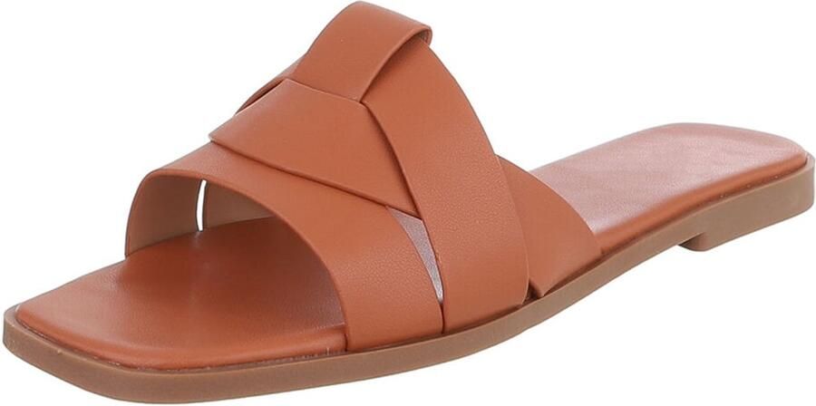 Italy Design Dames slippers gekruiste bandjes instapmodel