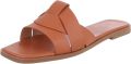 Italy Design Dames slippers gekruiste bandjes instapmodel - Camel