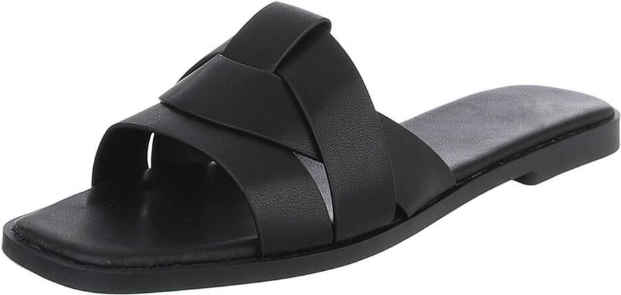 Italy Design Dames slippers gekruiste bandjes instapmodel
