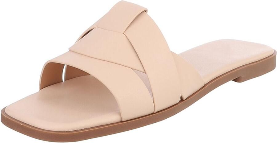 Italy Design Dames slippers gekruiste bandjes instapmodel