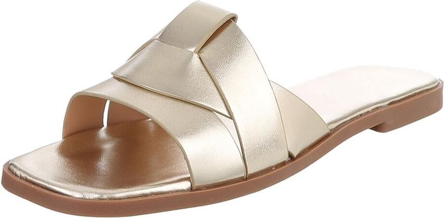 Italy Design Dames slippers gekruiste bandjes instapmodel