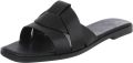 Italy Design Dames slippers gekruiste bandjes instapmodel - Zwart