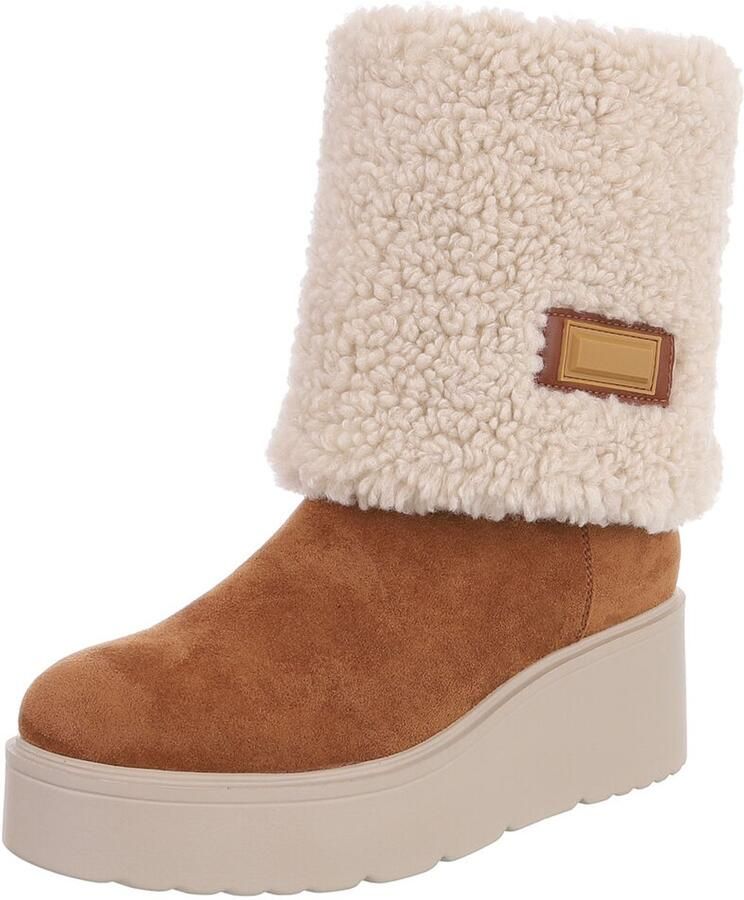 Italy Design Dameslaars Plateauzool en teddy-look Dames