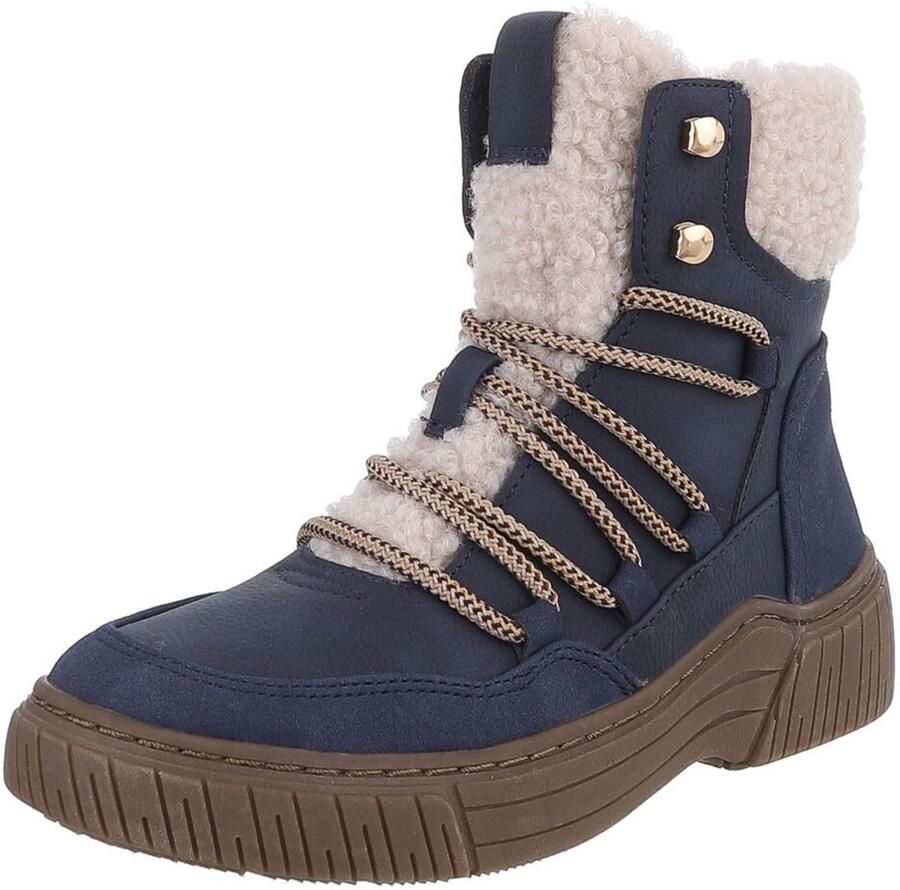 Italy Design Enkelboot met voering en profielzool dames
