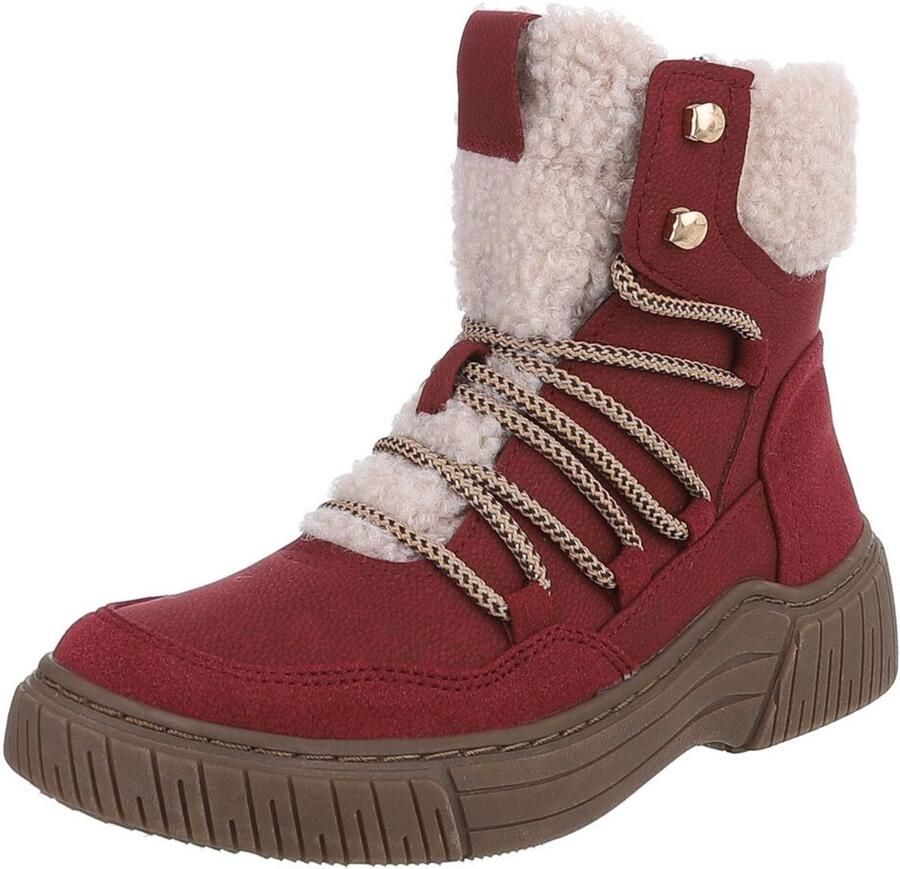 Italy Design Enkelboot met voering en profielzool dames