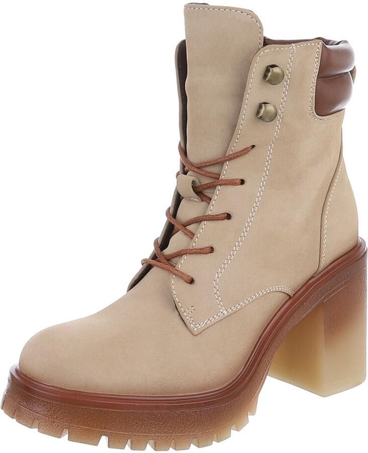 Italy Design Enkelhoge veterschoen hoge hak dames