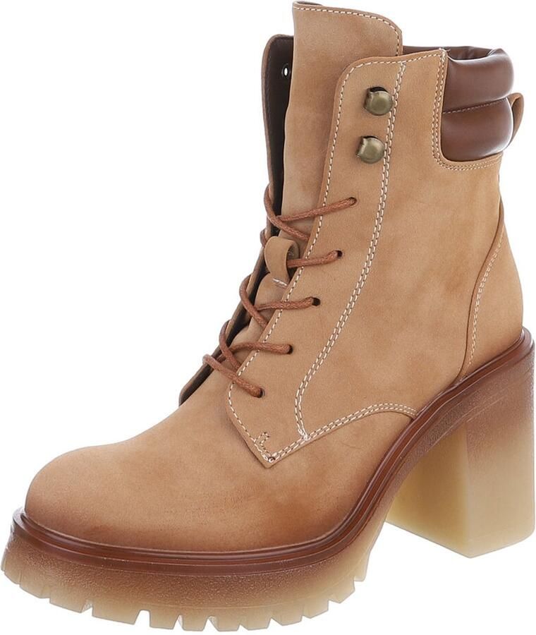 Italy Design Enkelhoge veterschoen hoge hak dames