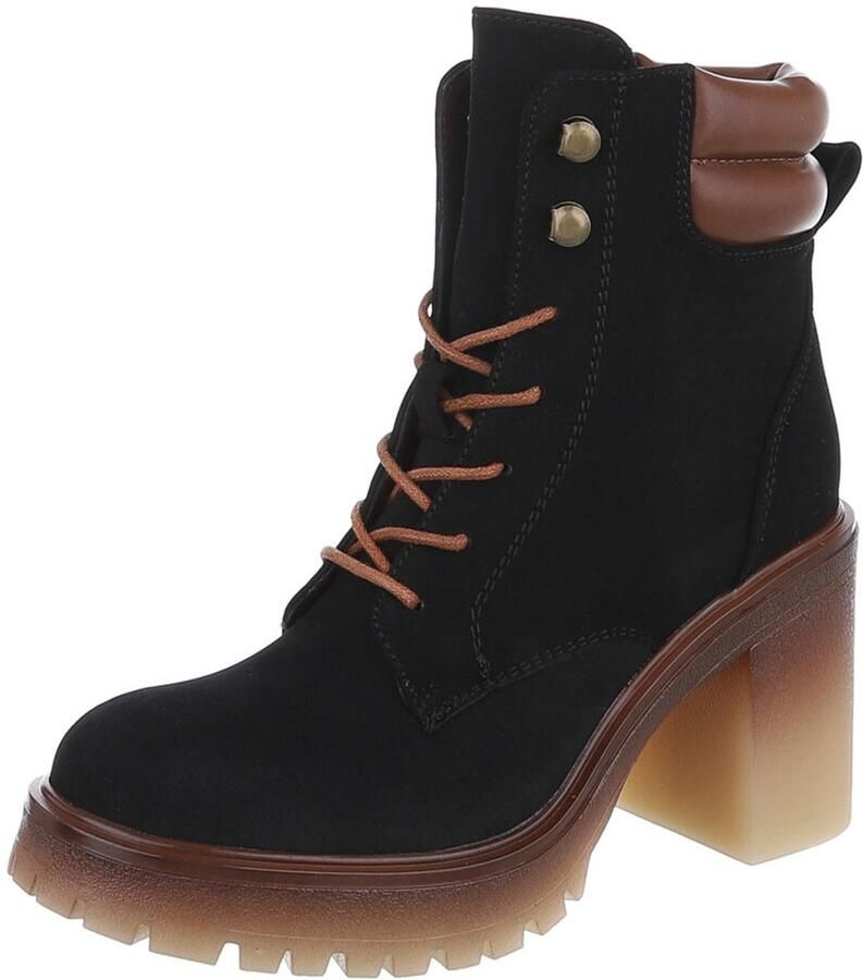Italy Design Enkelhoge veterschoen hoge hak dames