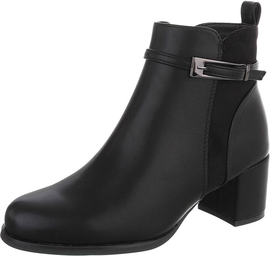 Italy Design Enkellaars Blokhak en gespdetail Dames