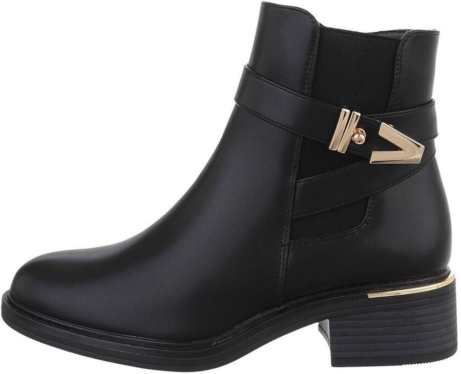 Italy Design Enkellaars Blokhak en gespdetail Dames