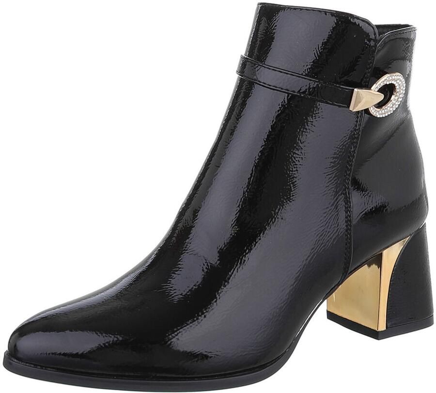 Italy Design Enkellaars Blokhak en gespdetail Dames