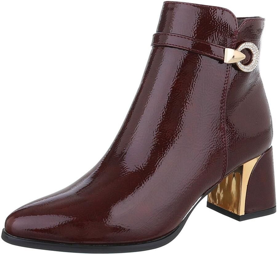 Italy Design Enkellaars Blokhak en gespdetail Dames
