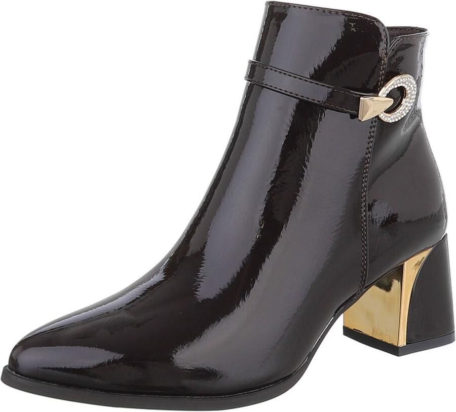 Italy Design Enkellaars Blokhak en gespdetail Dames