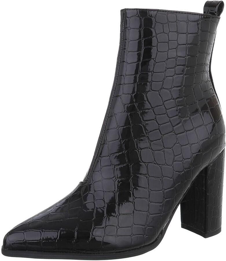 Italy Design Enkellaars Blokhak en puntneus Dames